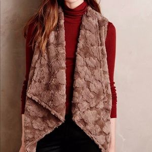 Anthropologie faux fur vest, XS